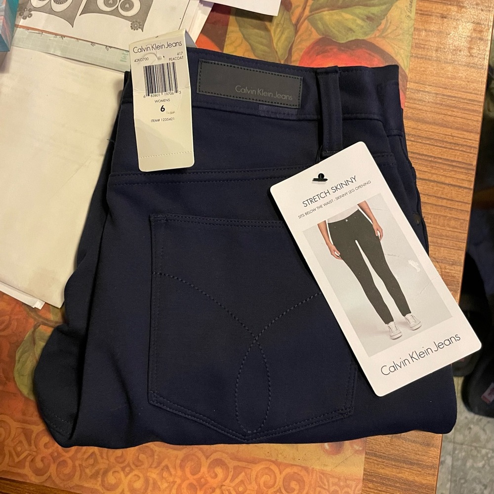 Calvin Klein NWT stretch skinny jeans navy blue peacoat